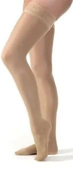 Thigh-high compression stockings