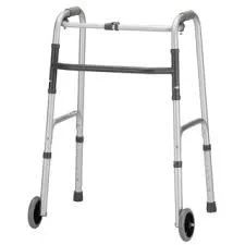 Folding walker with front wheels